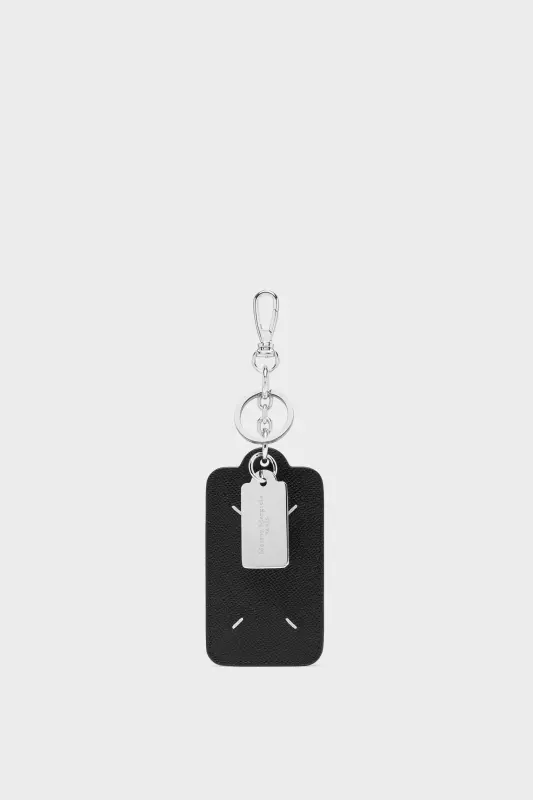 Maison Margiela Black Calf Leather Keyring and Card Holder Black online
