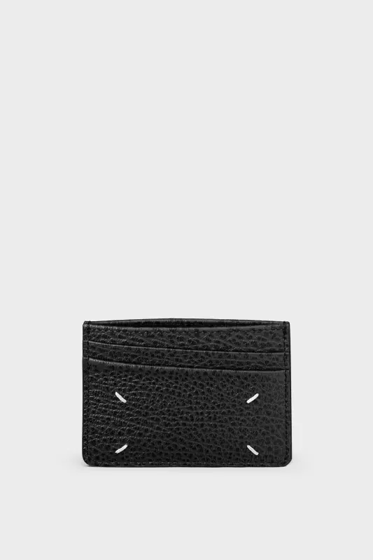 Maison Margiela Black Grainy Leather Cardholder Black online
