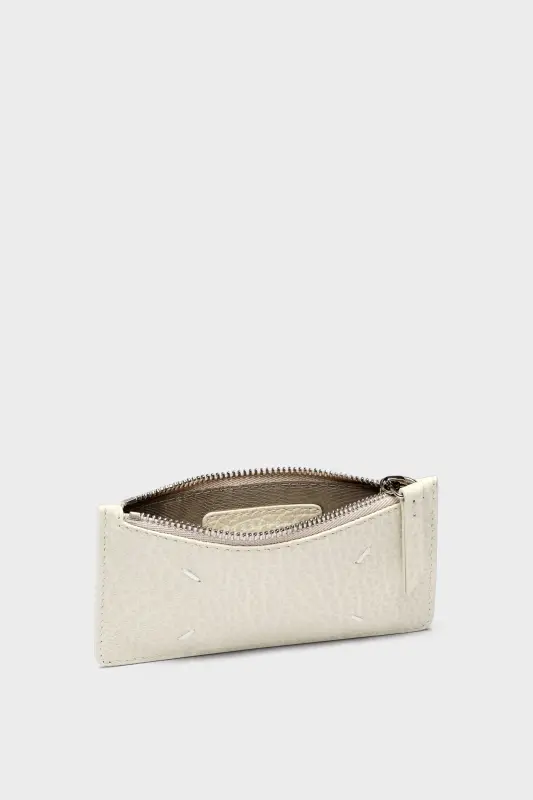 Maison Margiela Black Leather Card Holder Light grey online