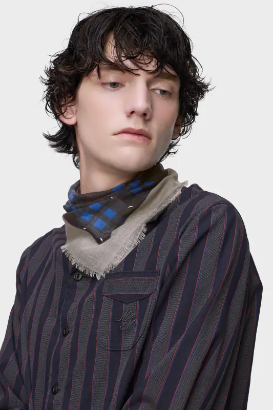 Maison Margiela Cashmere foulard Blue and Black online