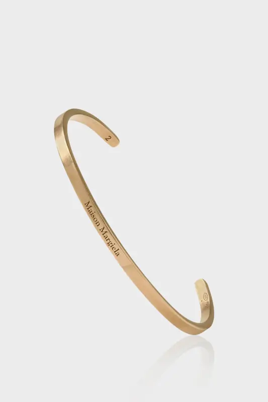 Maison Margiela Logo Cuff Bracelet Yellow Gold Plating Burattato online