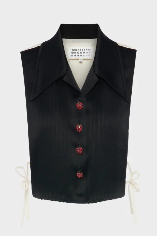 Maison Margiela Silk-blend stole top Black online