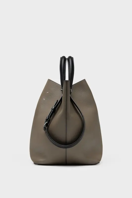 Maison Margiela Brown Leather Dress-Age Large Graphite and black online