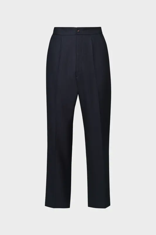 Maison Margiela Blue Wool Tapered Herringbone Pants Navy Blue online