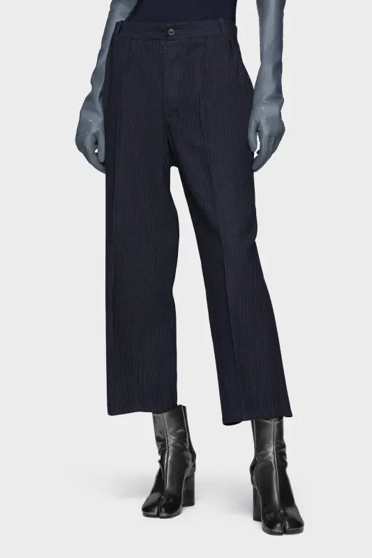 Maison Margiela Pinstripe wool trousers Blue online