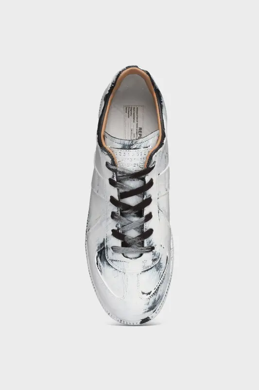 Maison Margiela Replica White Paint Sneakers Black White online