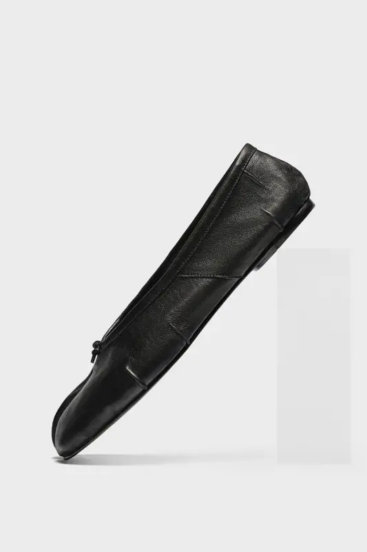 Maison Margiela Black Nappa Leather Tabi Ballerina Flats Black online