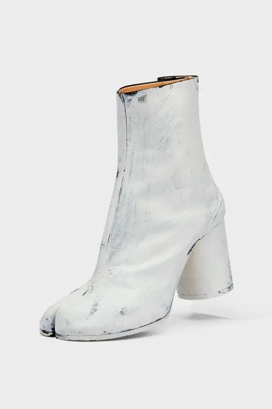 Maison Margiela Tabi Bianchetto Boots Black with Block Heel Black and White online