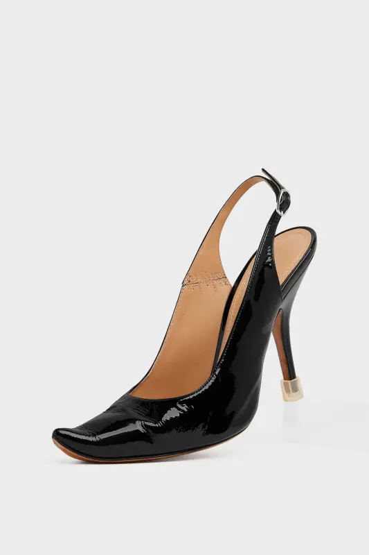 Maison Margiela Womens Black Goat Leather Loved To Death Slingback Black online